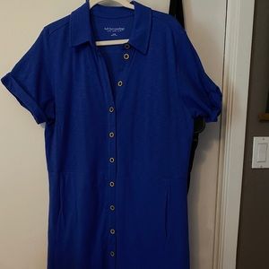 Soft Surroundings polo style blue dress Large